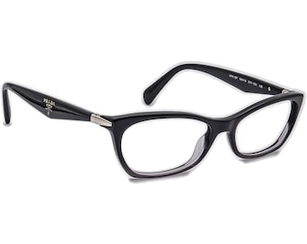 Prada Eyeglasses VPR 15P ZYY-1O1 Black&Clear Cat Eye Frame Italy 53[]16 135