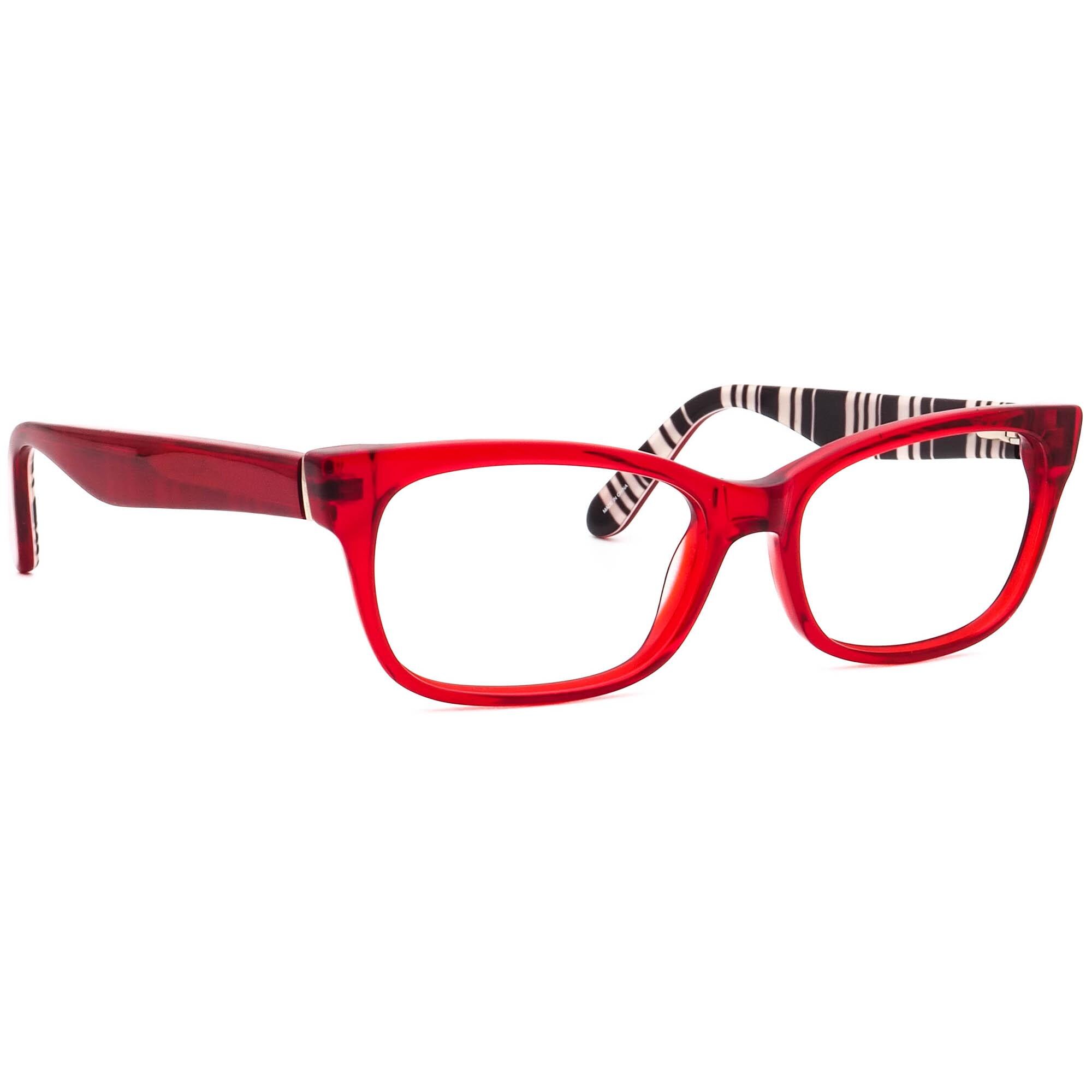 Kate Spade Elora 0QHH Eyeglasses FRAMES ONLY Women 52-16-135 Red Black Stripe kate spade new york Women Red Eyeglass Frames | eBay main image 2