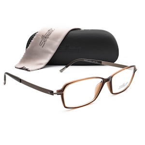 Silhouette Eyeglasses SPX 1552 40 6052 Titan Brown Rectangular Frame 53[]14 135