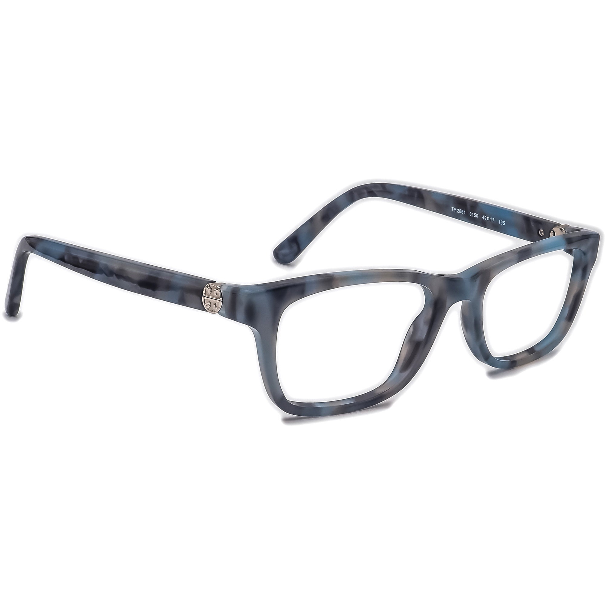 Tory Burch Eyeglasses TY 2061 3150 Blue Marble Rectangular Frame
