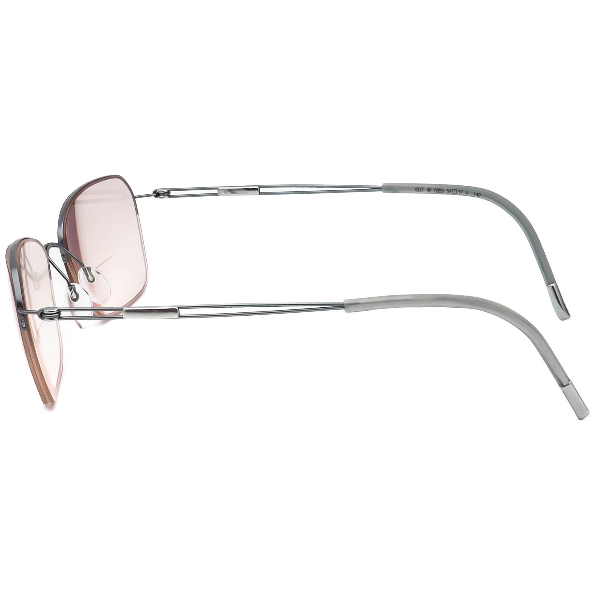 Silhouette Eyeglasses 4337 40 6055 Titan Blue Gray Half Rim  display picture 3