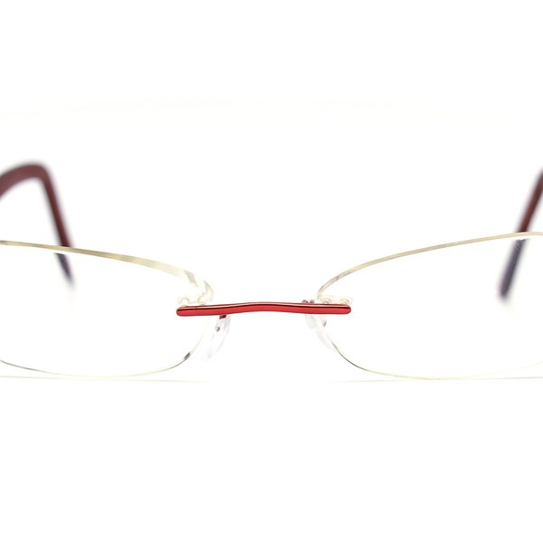 Silhouette Small Eyeglasses 6701 45 6054 Burgundy Rimless Austria 46[]17 135