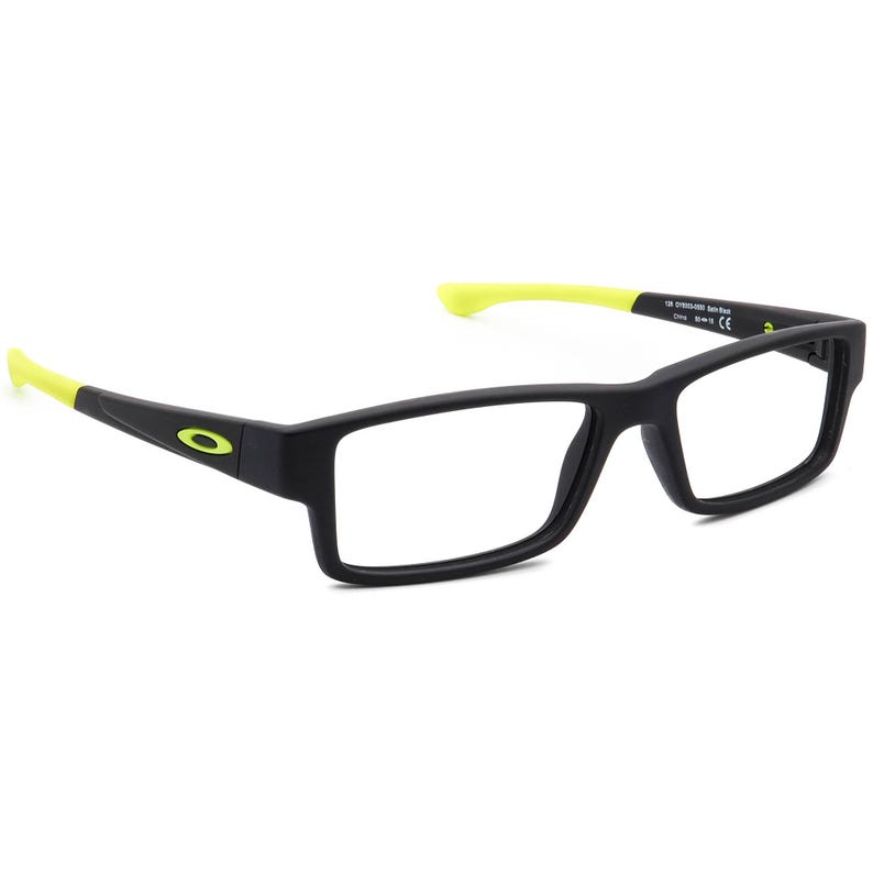 Oakley Junior Eyeglasses OY8003-0550 Airdrop XS Satin Black/Neon Green Rectangular Frame 50[]15 126 image 1
