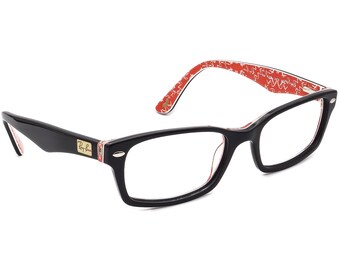 Ray-Ban Eyeglasses RB 5206 2479 Black on Red Rectangular Frame 52[]18 140