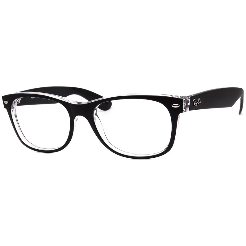 Gafas de sol Ray-Ban RB 2132 New Wayfarer 6052 Matte Black on Clear Square Italy 55 mm (solo montura) imagen 3