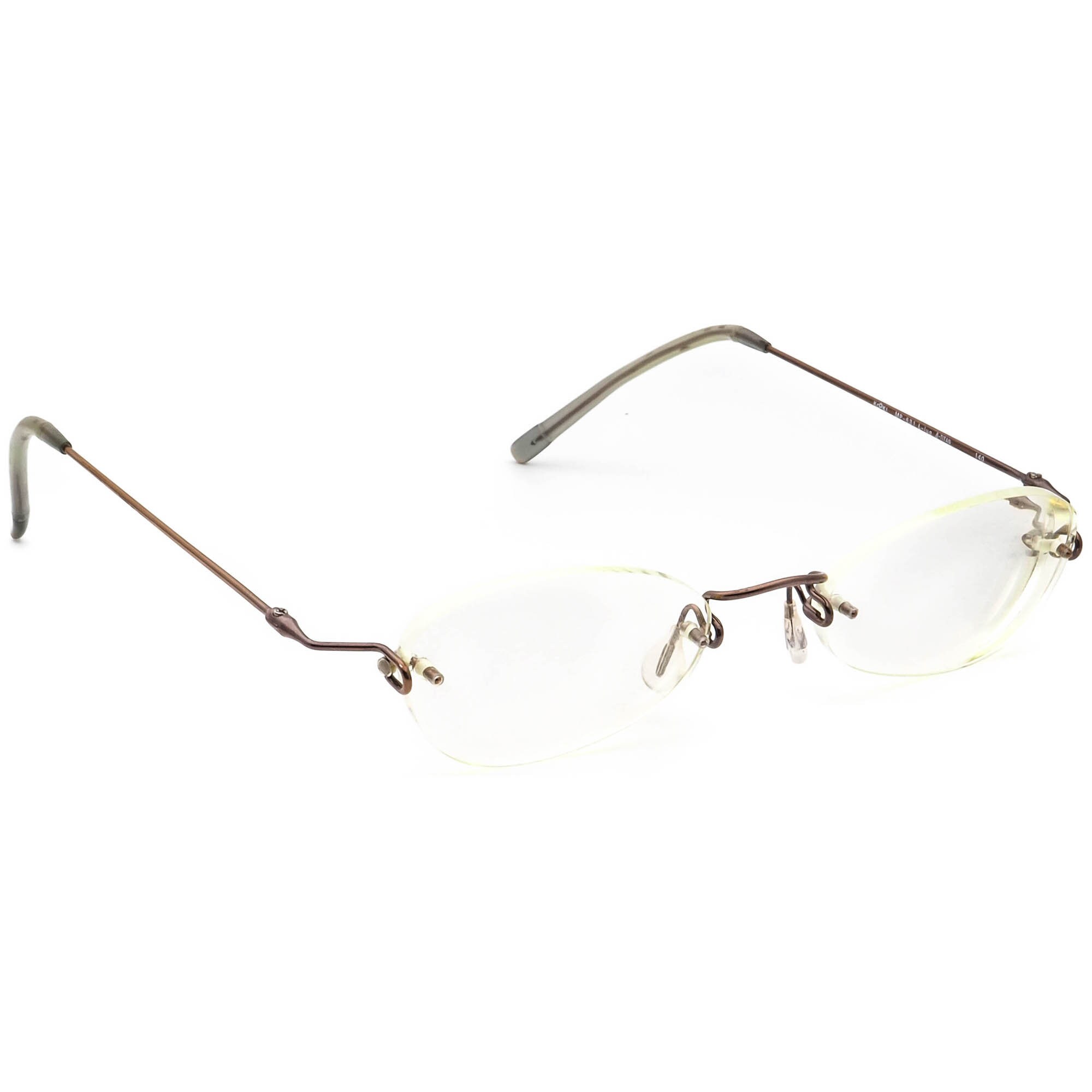 Kazuo Kawasaki Eyeglasses Kooki MP-631 L-lug Brown Rimless Frame