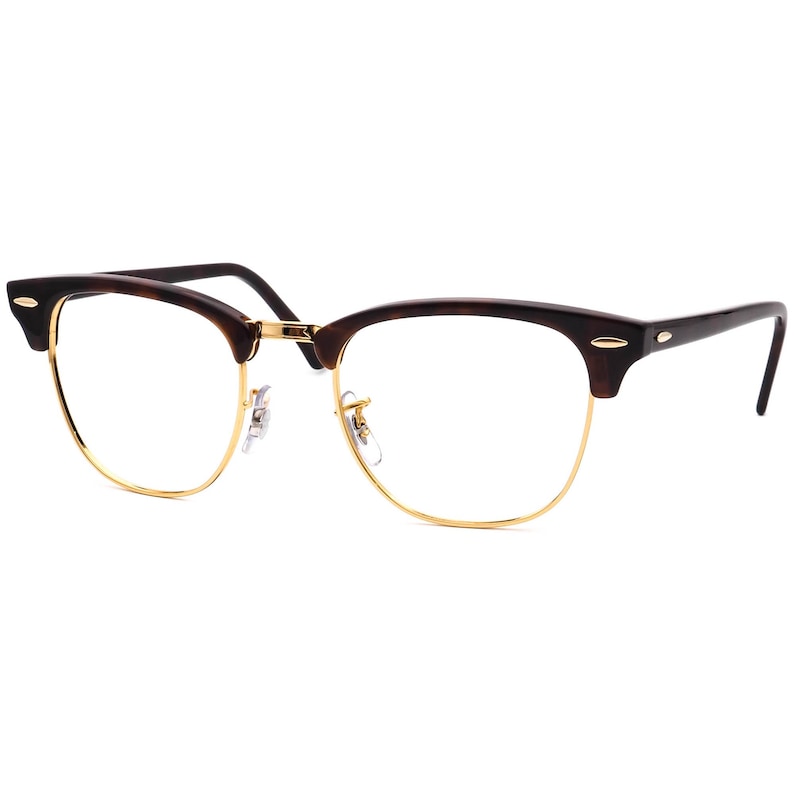 Ray-Ban Sunglasses Frame Only RB 3016 Clubmaster W0366 Polished Tortoise/Gold Square Italy 51 mm image 3