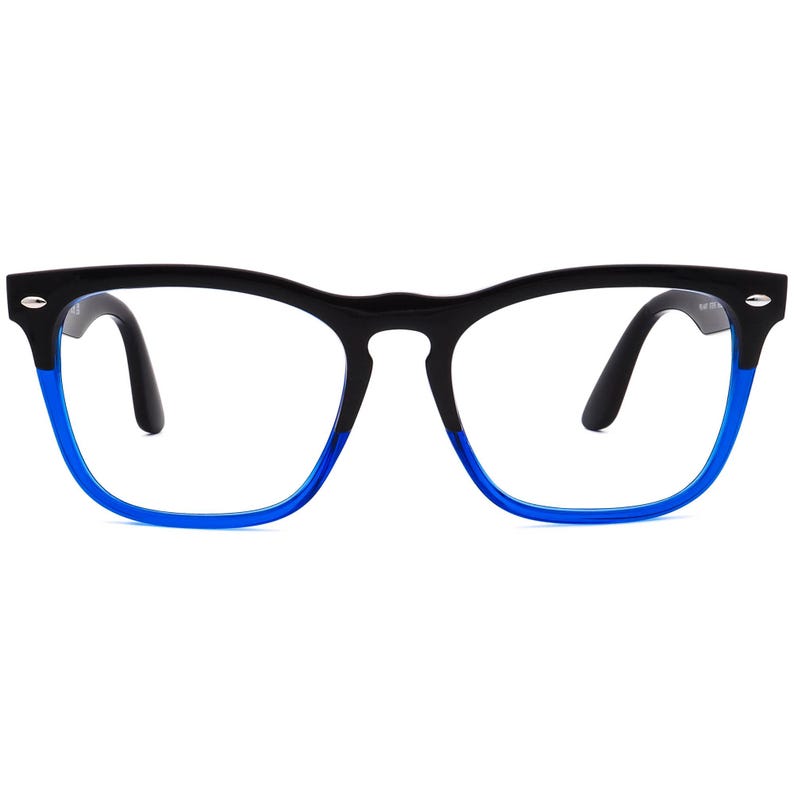 Ray-Ban Sunglasses Frame Only Steve RB 4487-V 6632/19 Polished Black On Blue Square Italy 54 mm image 2