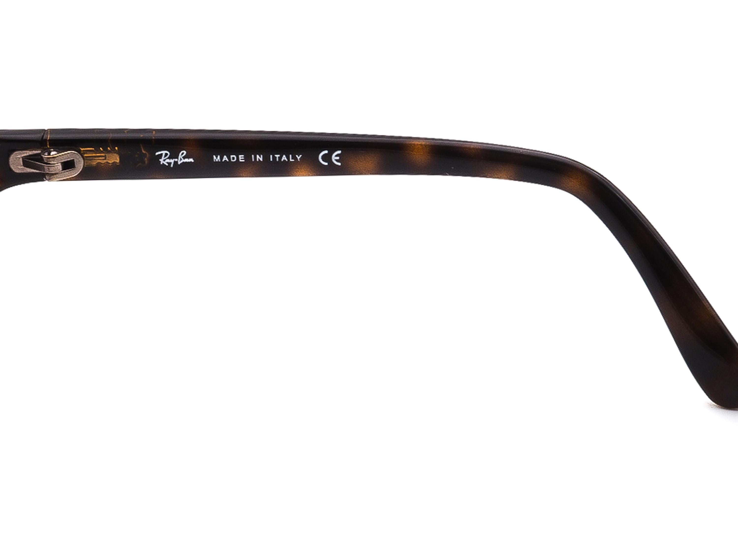 Ray-Ban RB2130 902 Sunglasses Eyeglasses FRAMES ONLY Tortoise Excellent Cond Ray-Ban New Wayfarer Classic S (52 - 18) with Green lenses  main image 2