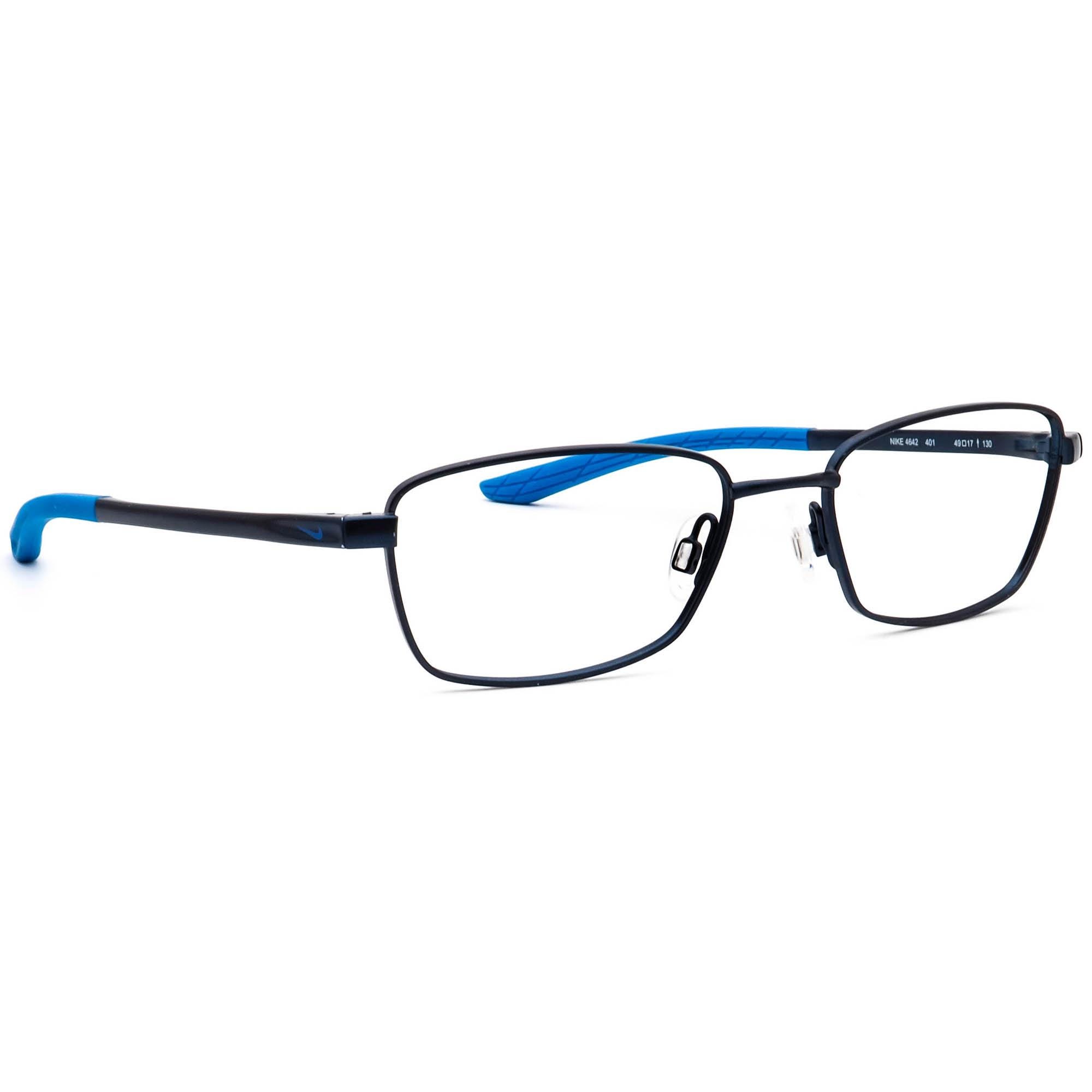Gafas Nike 4642 401, montura cuadrada de metal azul oscuro, 49[]17