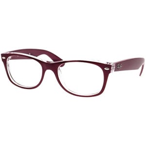 Ray-Ban Sonnenbrillenrahmen Nur RB 2132 New Wayfarer 6054/85 Matte Berry on Clear Square Italy 52 mm Bild 3