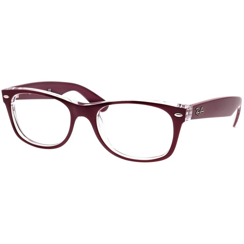 Ray-Ban Sonnenbrillenrahmen Nur RB 2132 New Wayfarer 6054/85 Matte Berry on Clear Square Italy 52 mm Bild 3