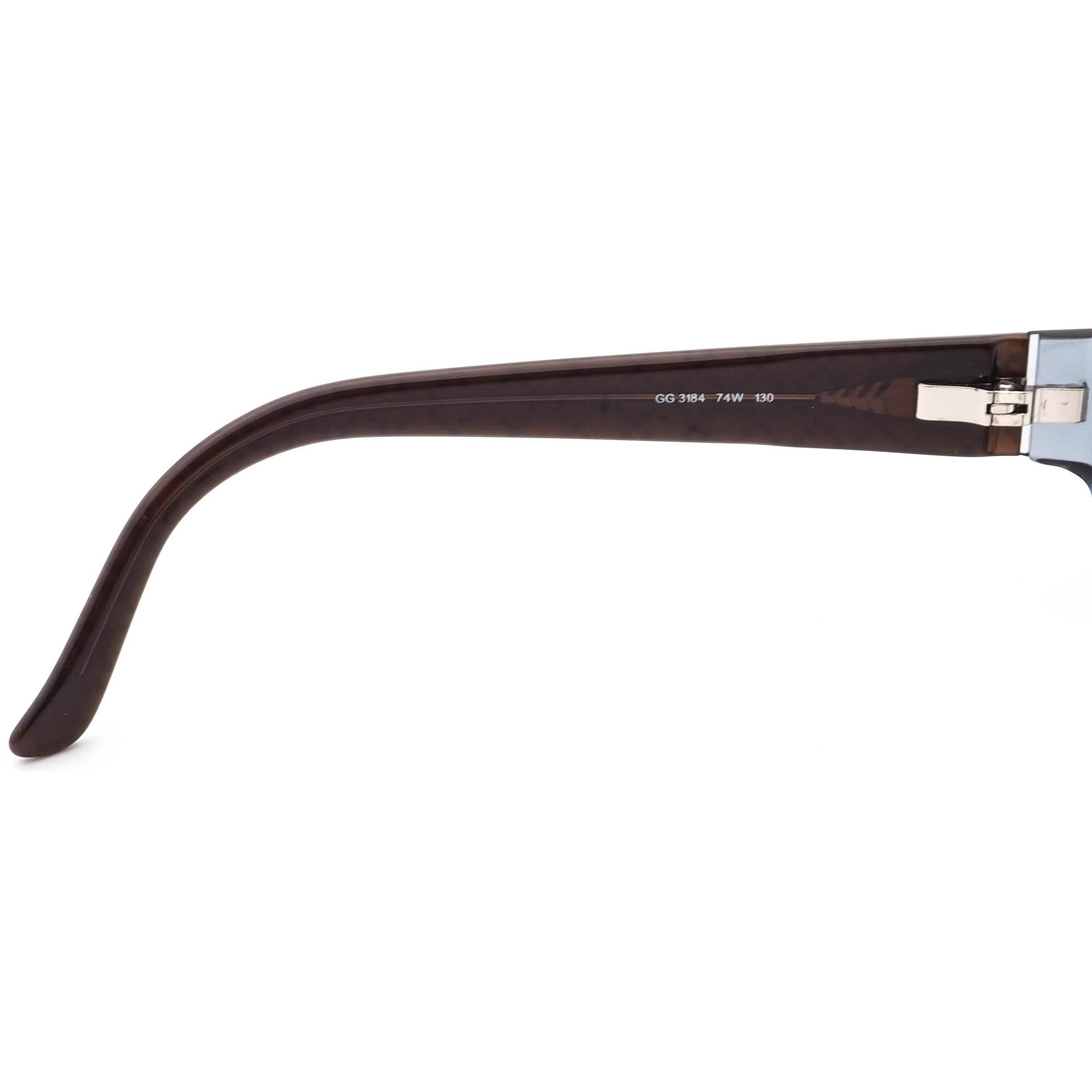 Gucci Eyeglasses GG 3184 74W Transparent Blue Rectangular Frame