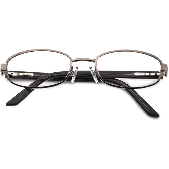 Gucci Eyeglasses Gunmetal/Black Oval Frame 50[]19… - image 6