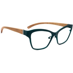See Eyewear Eyeglasses 8212 Titanium Green/Wood Cat Eye Frame Korea 52[]18 140