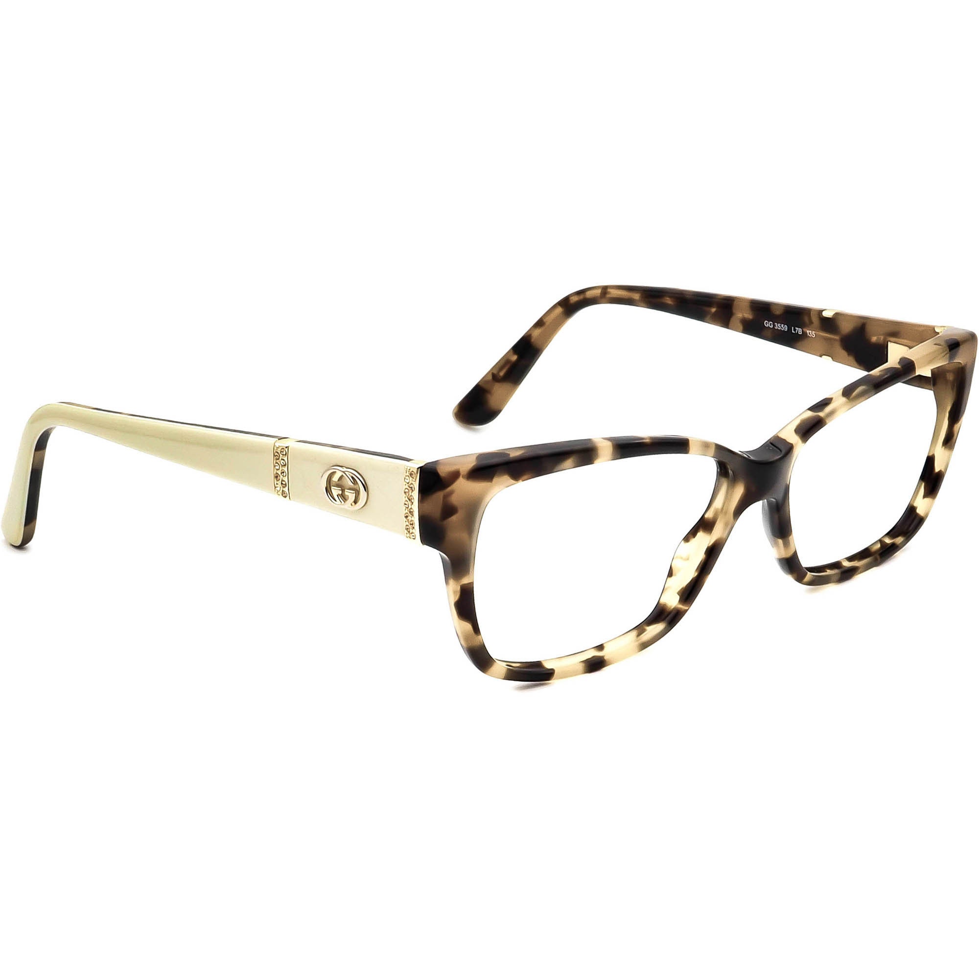 Gucci Eyeglasses GG 3559 L7B Tortoise ivory Rectangular Frame