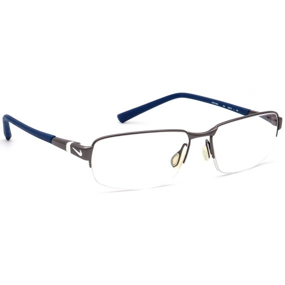 Nike Men's Eyeglasses 6051 060 Titanium Gunmetal/Blue Half Rim Frame 54[]15 145