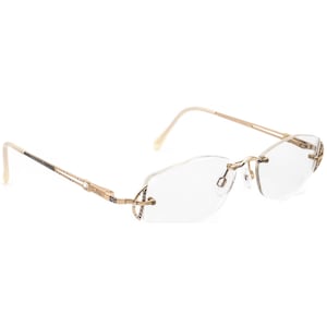Cazal Lunettes MOD. 442 COL. 205 Gold&White Rimless Metal Allemagne 52[]17 125