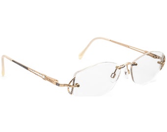 Cazal Eyeglasses MOD. 442 COL. 205 Gold&White Rimless Metal Germany 52[]17 125