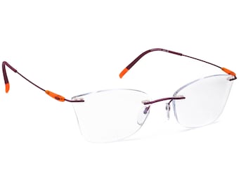 Silhouette Women's Brille 5500 70 4040 Titan Matte Purple & Orange Randlose Fassung Austria 48[]17 135