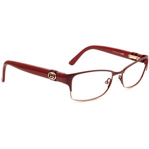 Gucci Women's Eyeglasses GG 4244 0ZL Red&Gold Browline Frame Italy 53[]16 135