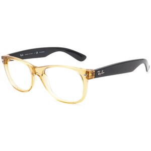 Occhiali da sole Ray-Ban solo montatura RB 2132 New Wayfarer 945/57 Honey Crystal/Black Square Italia 55 mm immagine 3