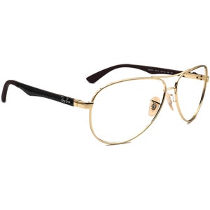 Ray-Ban Sunglasses Frame Only RB 8313 001 Carbon Fiber Gold/Brown Aviator 61 mm