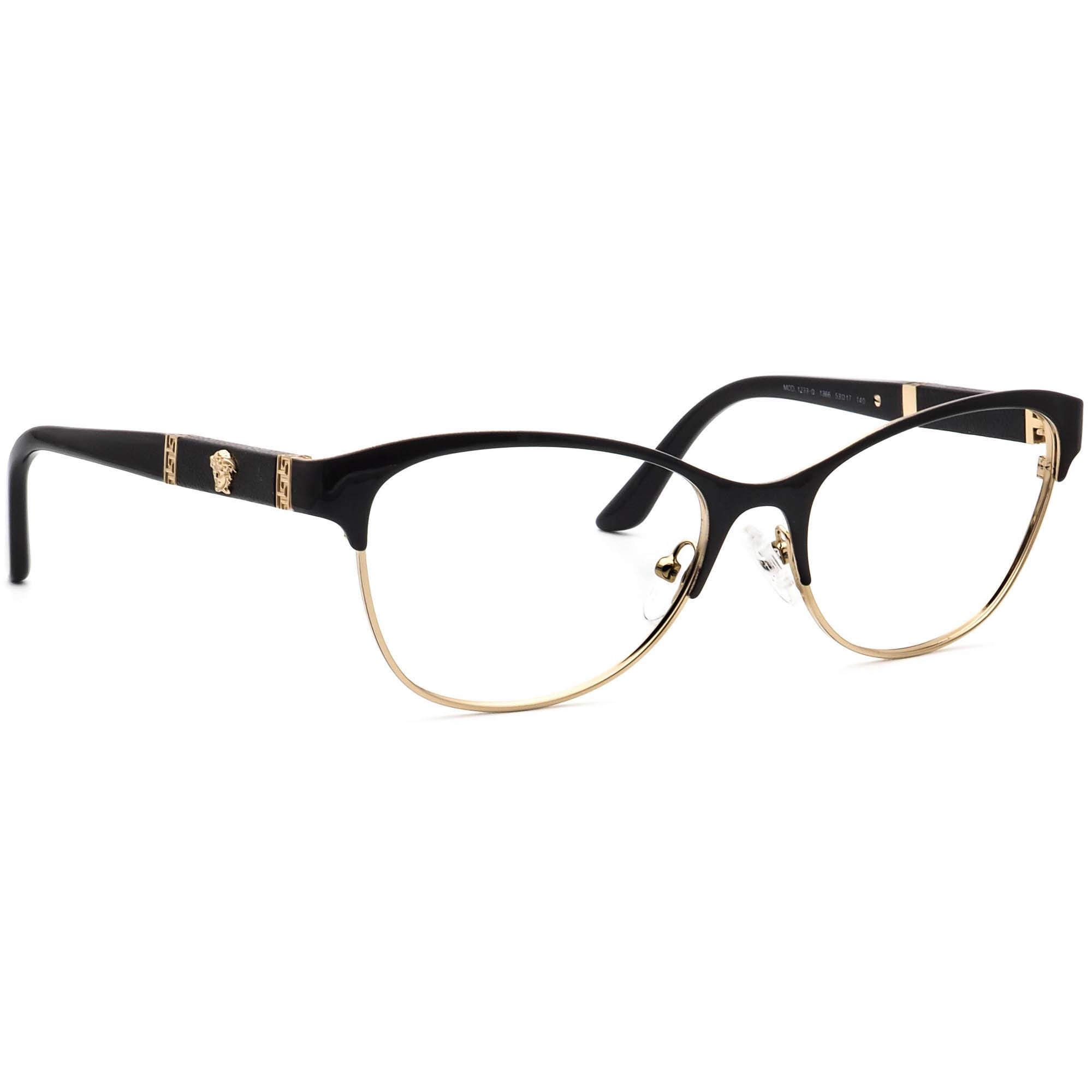 14 Versace MOD 1233-Q 1366 Cat Eye Black Gold Medu Versace Eyeglasses MOD. 1233-Q 1366 Black/Gold Cat Eye Frame  main image 2