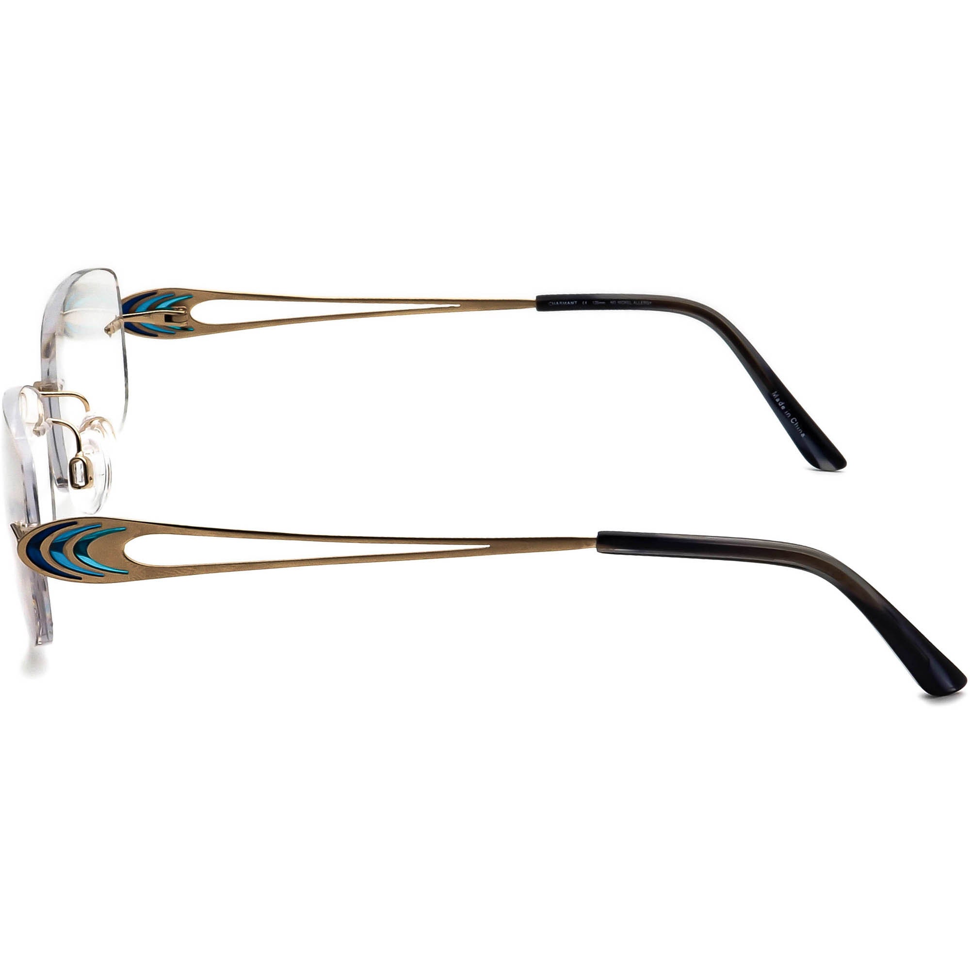 Charmant Eyeglasses Pure Titanium Color BE Japan Frames Only  Gold 52-19-135 Vintage CHARMANT Pure Titanium 7628 GW GOLD UNIQUE  main image 4