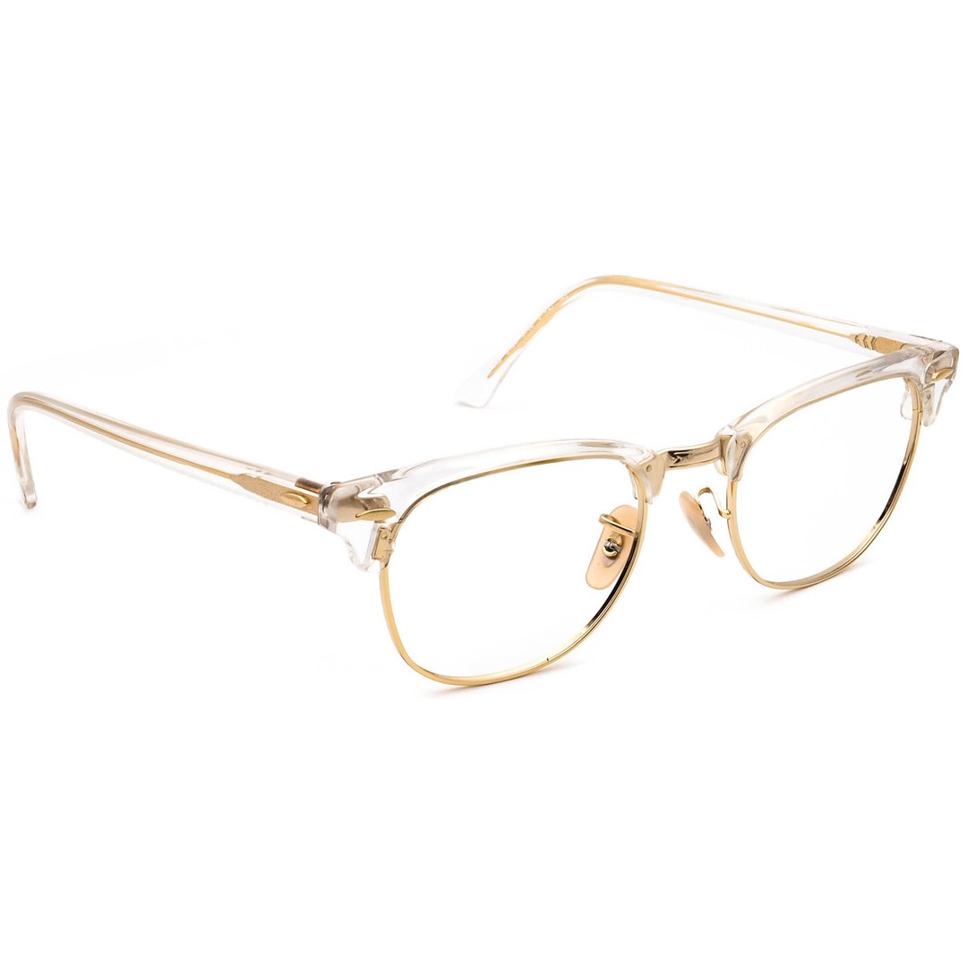 Ray-ban Eyeglasses RB 5154 5762 Clubmaster Clear & Gold Square