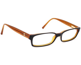 Chanel Eyeglasses 3013 c 582 Black/Amber Brown Rectangular Frame Italy 53-16 140