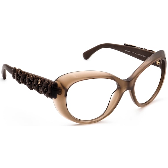 Chanel Sunglasses Frame Only 5318-Q C.1511 Brown & Leather Flowers