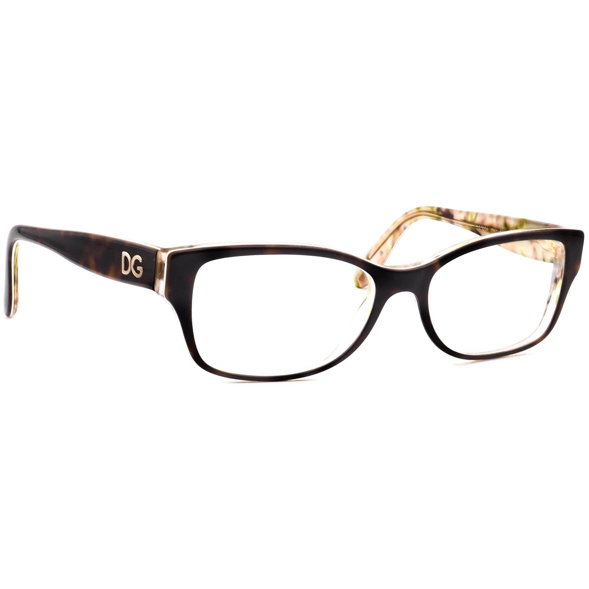 Dolce & Gabbana Women\'s Eyeglasses DG 3204 2841 Dark Havana Peach Flowers Frame Dolce & Gabbana Eyeglasses DG 3204 2841 Havana/Peach Flowers  main image 3