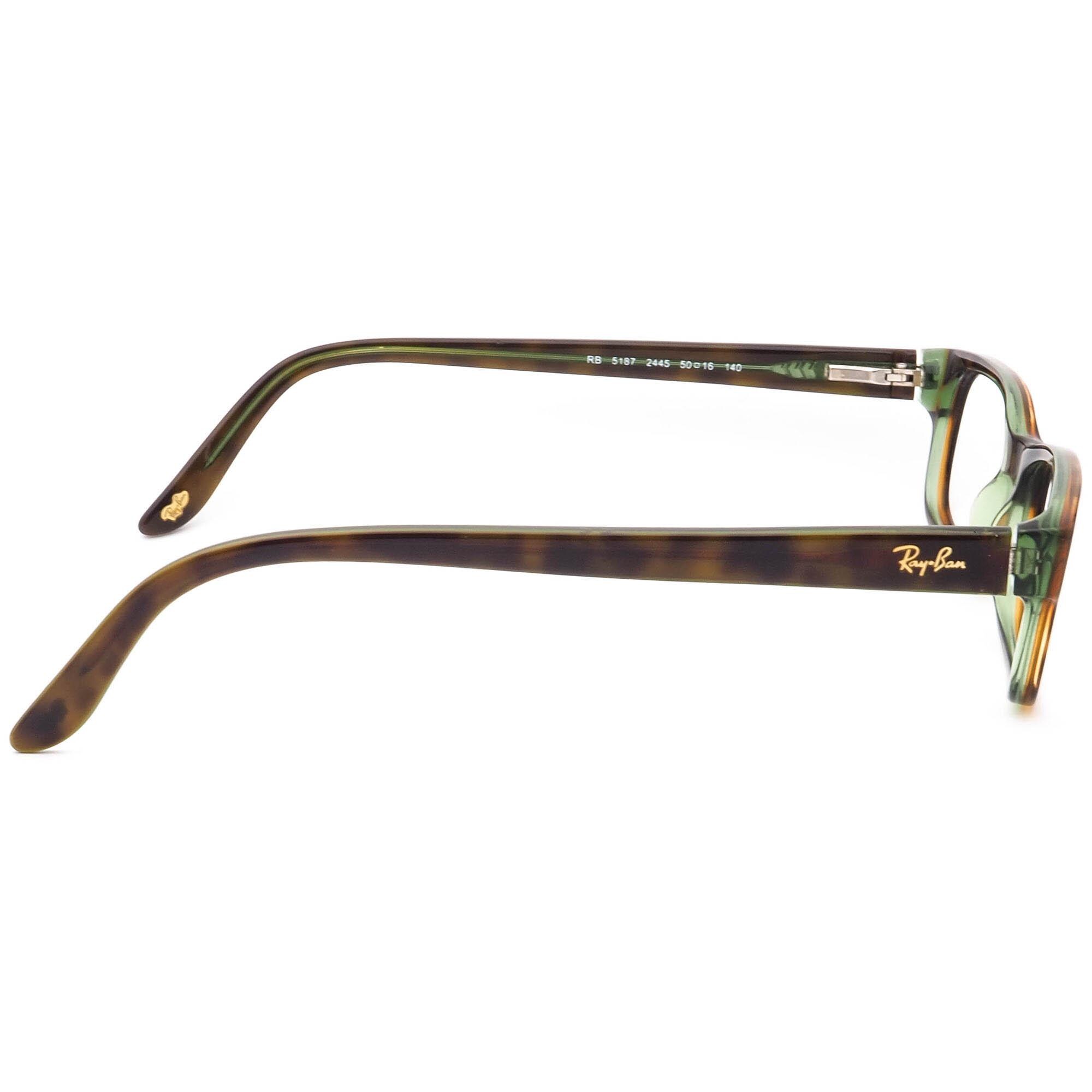 Ray-ban Eyeglasses RB 5187 2445 Havana on Green Rectangular  display picture 3