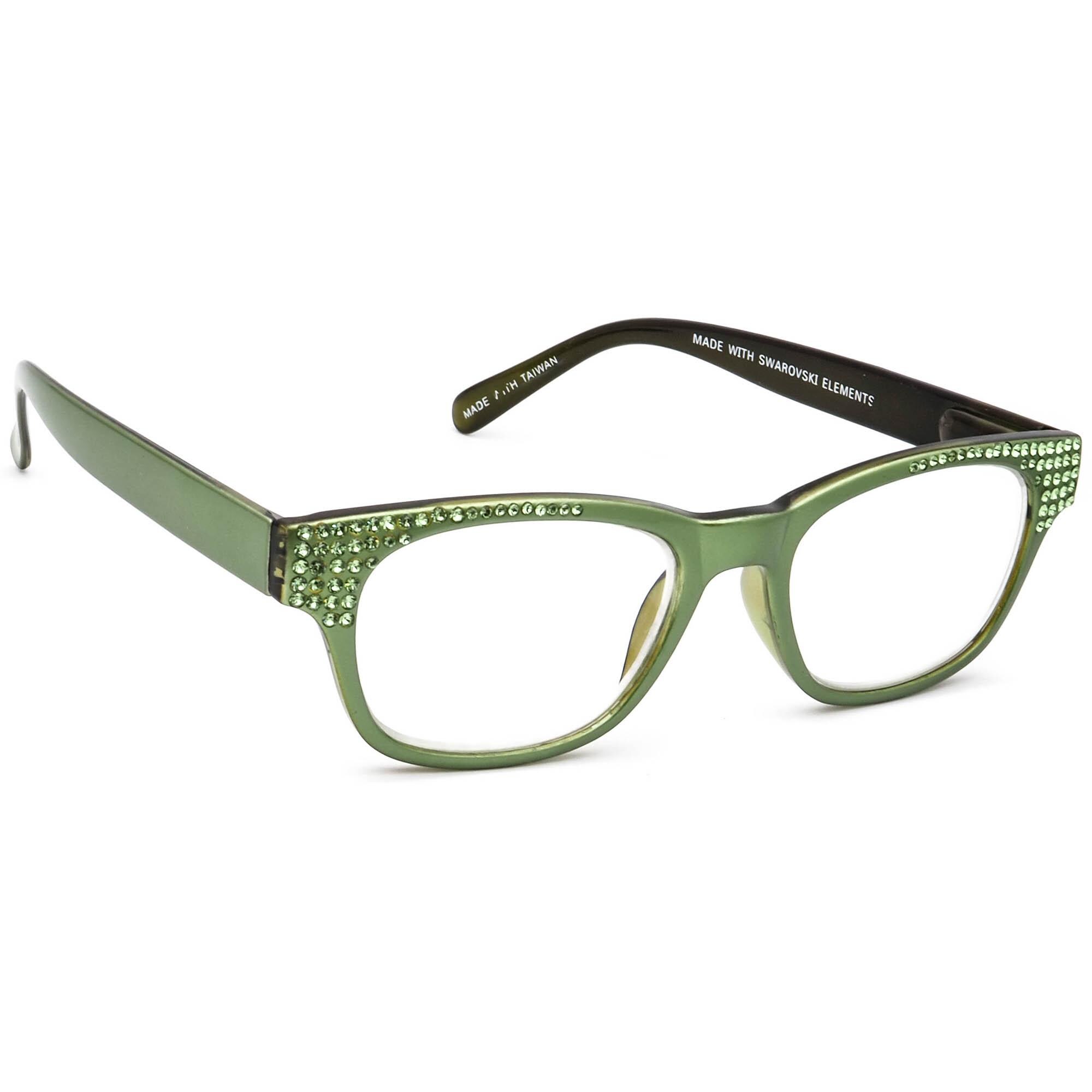 Green Swarovski Crystal Enhanced Readers Reading Glasses BRAND NEW Stunning!! Half Moon, (Bling) Woman Reading Glasses Adorned - NY Fifth  main image 2