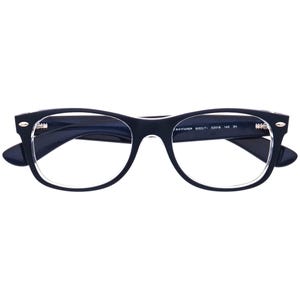 Ray-Ban Sunglasses Frame Only RB 2132 New Wayfarer 6053/71 Matte Blue on Clear Square Italy 52 mm image 6