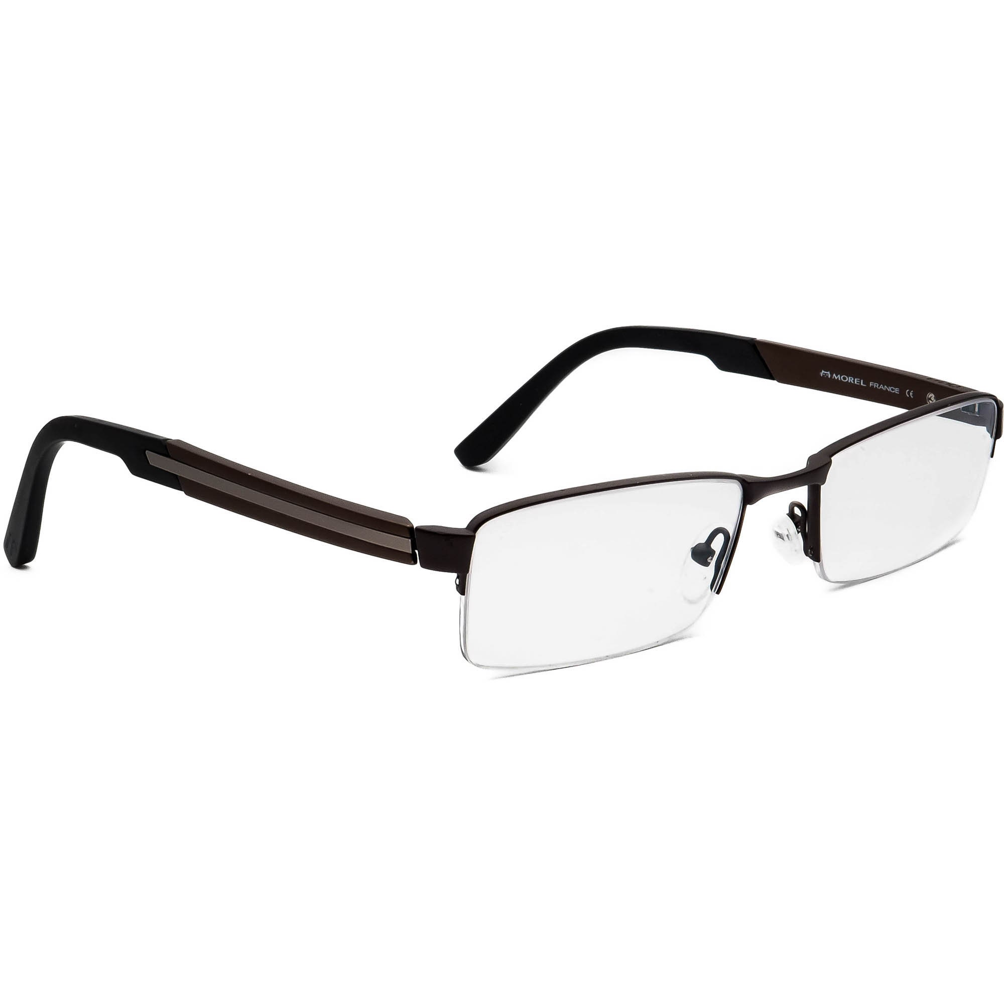 Morel Eyeglasses OGA 7956O MG041 Brown Half Rim Metal Frame France