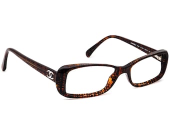 Chanel Eyeglasses 3188 c.1204 Brown Tweed Rectangular Frame Italy 53[]15 135