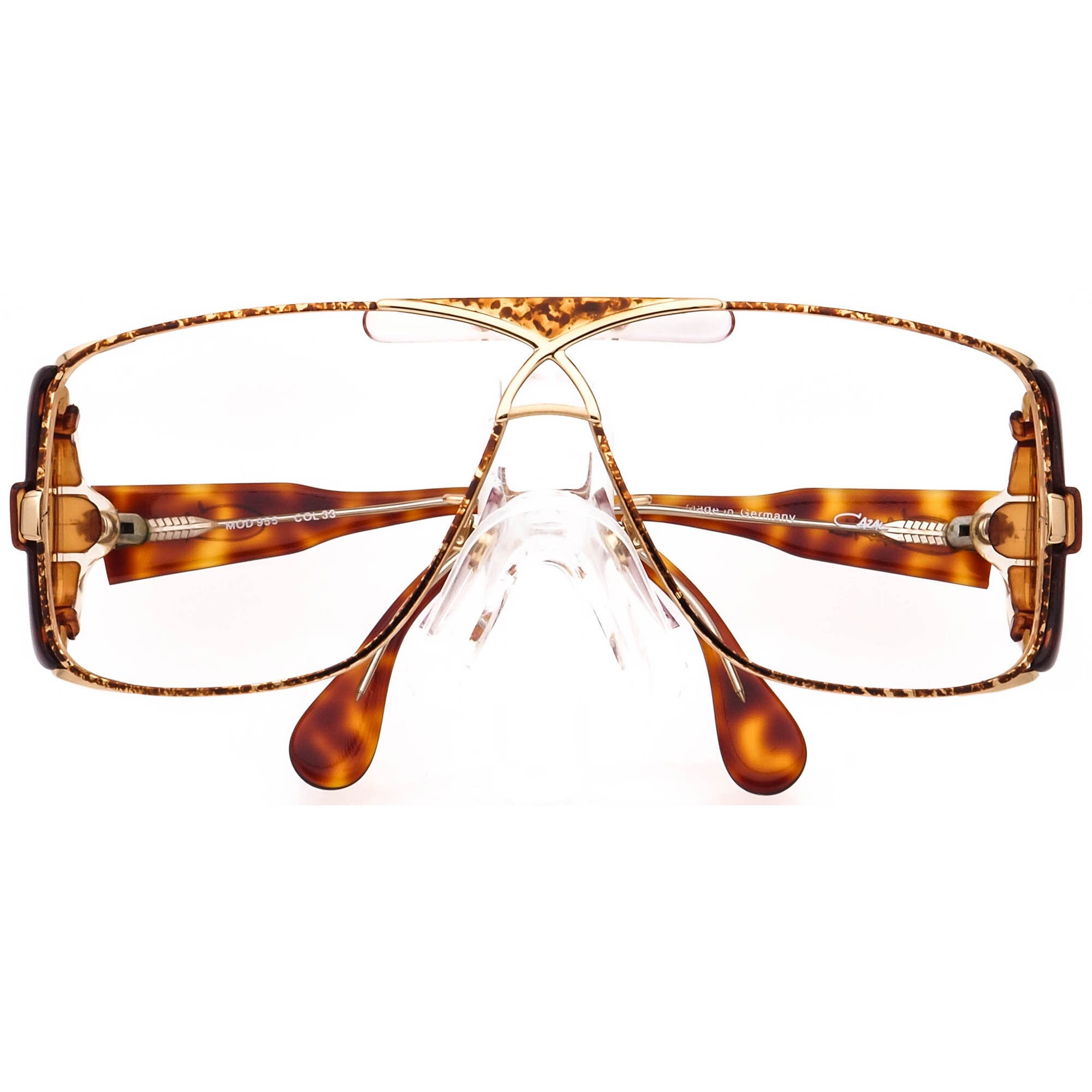 Cazal Sunglasses Frame Only MOD 955 COL 33 Gold Tortoise Square Germany 64 mm