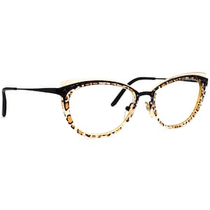 Gafas de vista Jean Lafont Brigitte 380 para mujer, montura de ojo de gato, leopardo/negro, Francia 52[]18 134