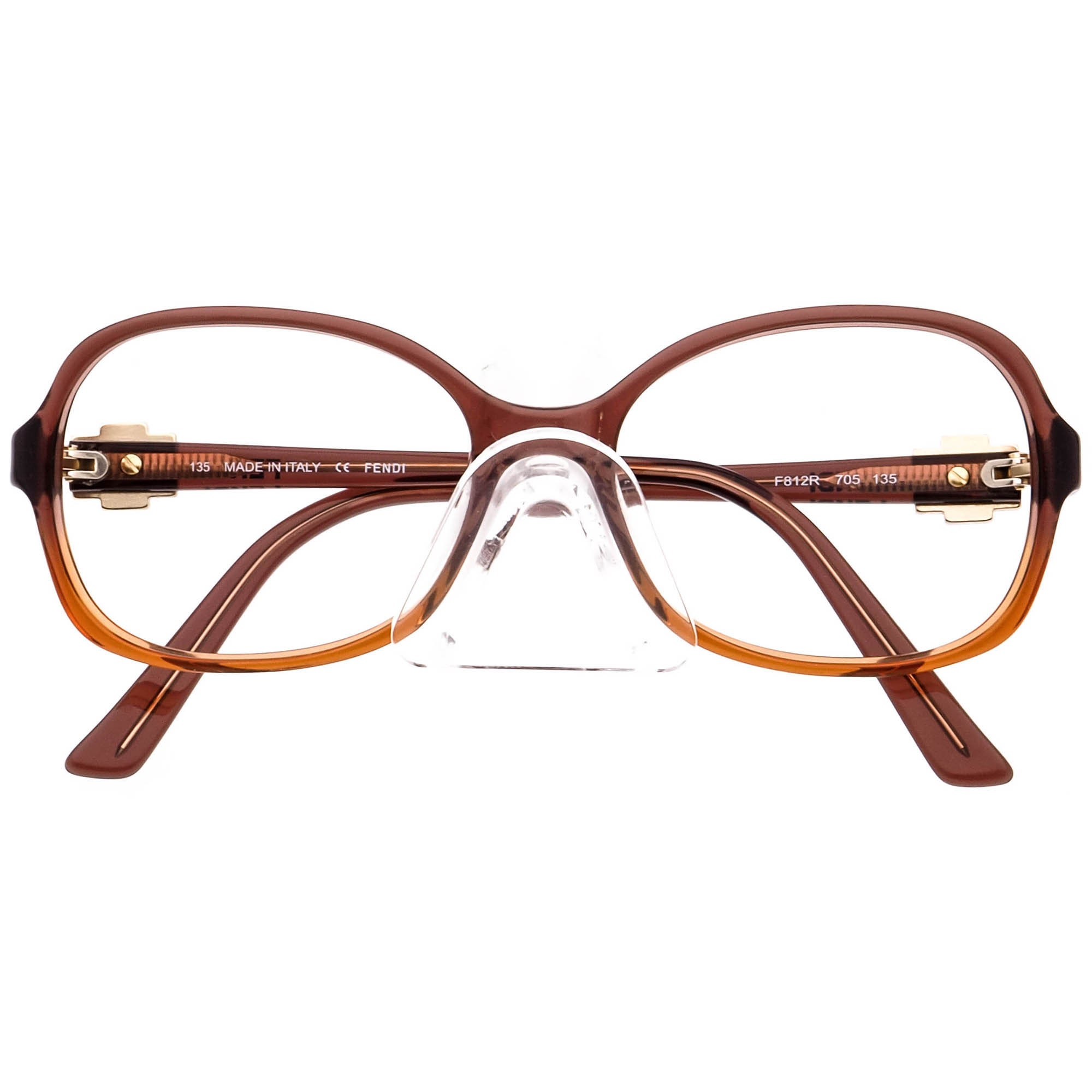 Fendi Eyeglasses F812R 705 Crystal Brown Rounded Square 