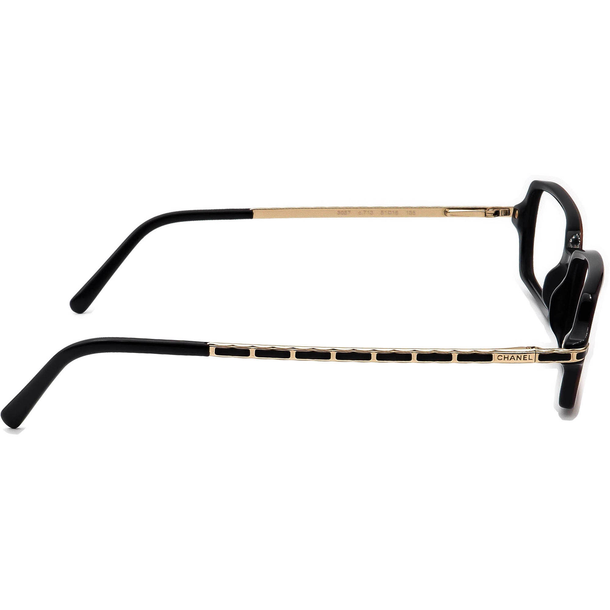 Chanel Eyeglasses 3057 C.713 Brown/black/gold Rectangular 