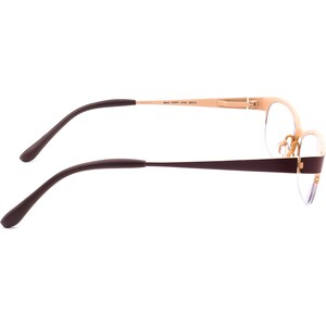 Occhiali da vista da donna Bevel 8642 Poppy GTSA Marrone Half Rim Montatura in metallo Giappone 5016 140 immagine 4