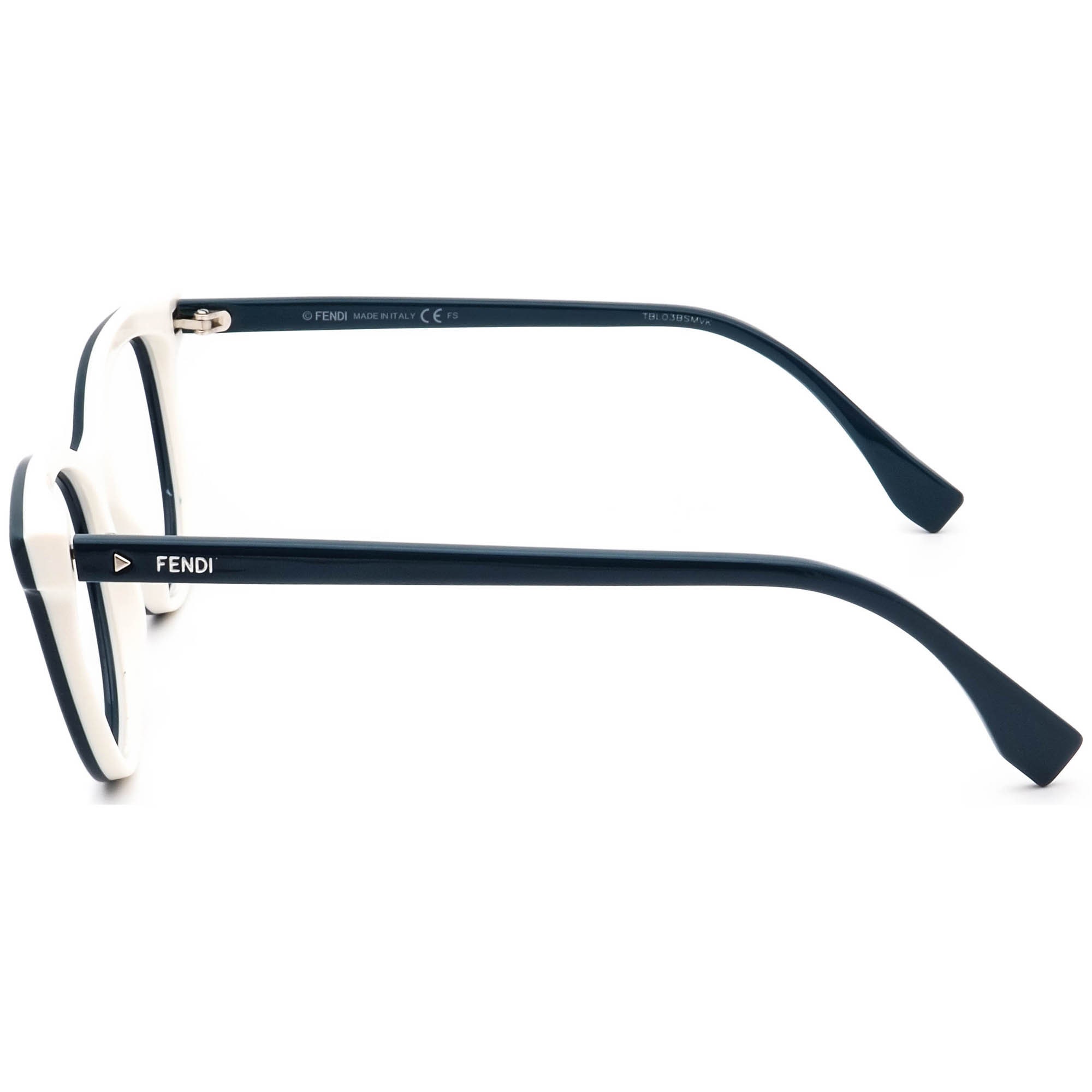 Fendi Eyeglasses FF 0255 ZI9 Petroleum/White Semi Cat Eye Fr