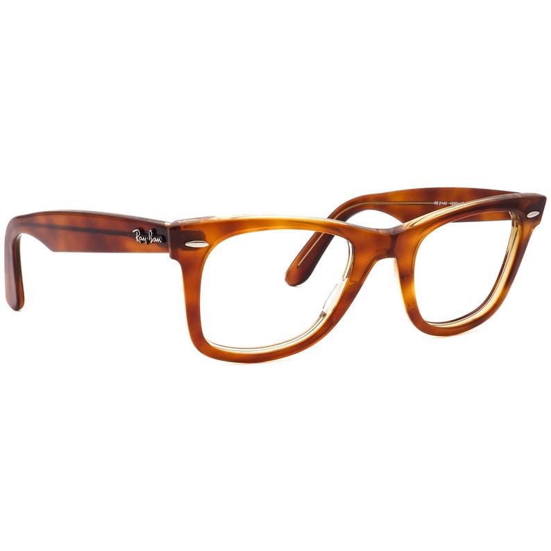 Ray-Ban Sunglasses Frame Only Original Wayfarer RB 2140 1293/4E Polished Light Havana Square Italy 50 mm Handmade image 1