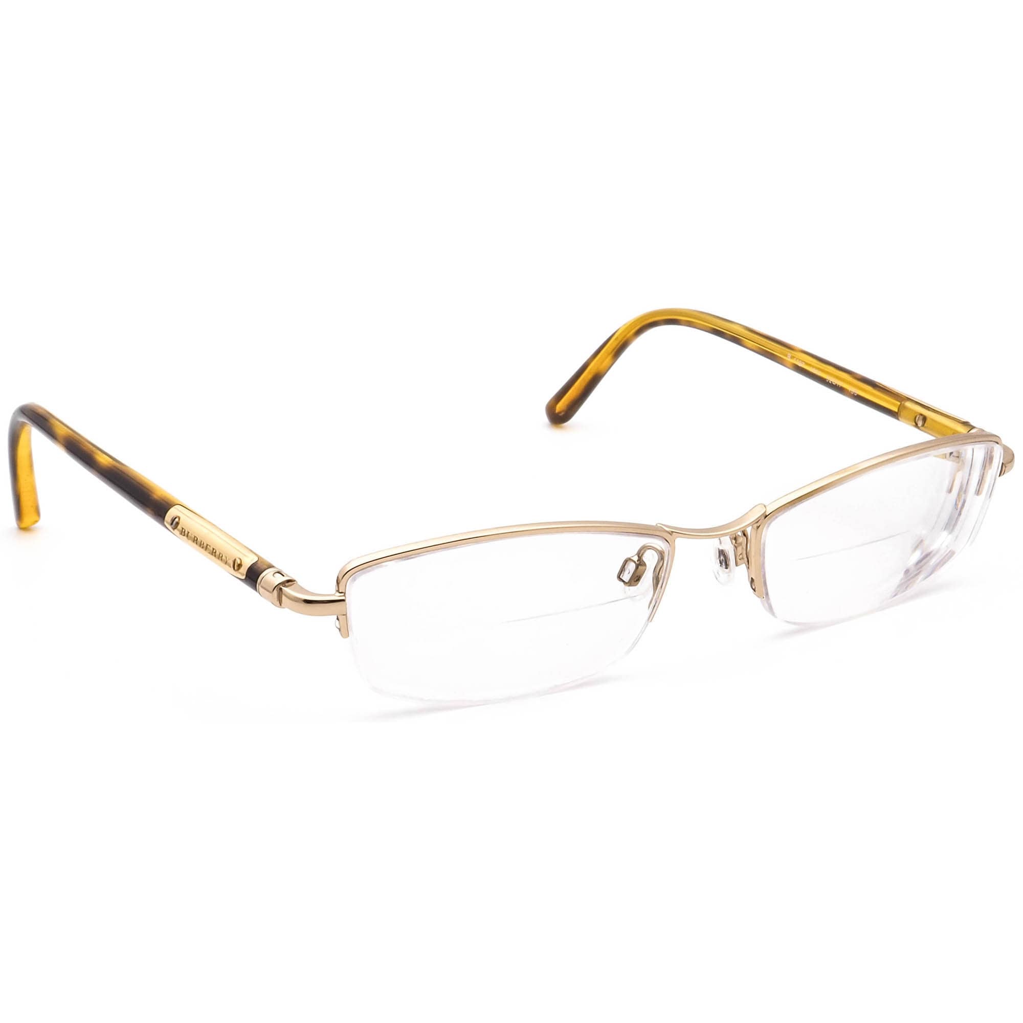 Burberry Eyeglasses B 1197 1002 Gold/tortoise Half Rim Frame - Etsy