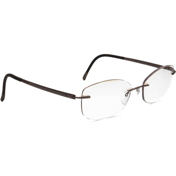 Gafas Silhouette 5263 40 6055 Titan Brown Rimless Frame Etsy España