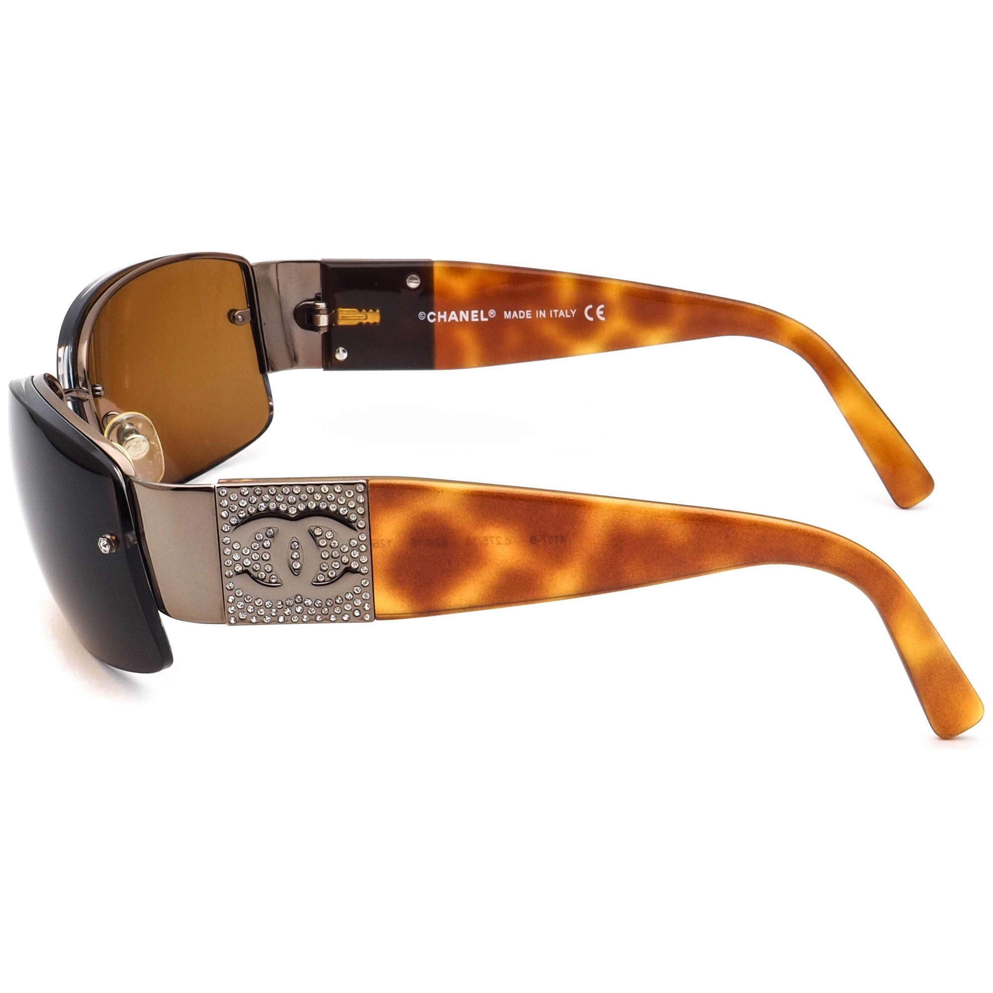 Chanel Sunglasses Frame Only 4117-B C.275/13 Brown Half Rim 