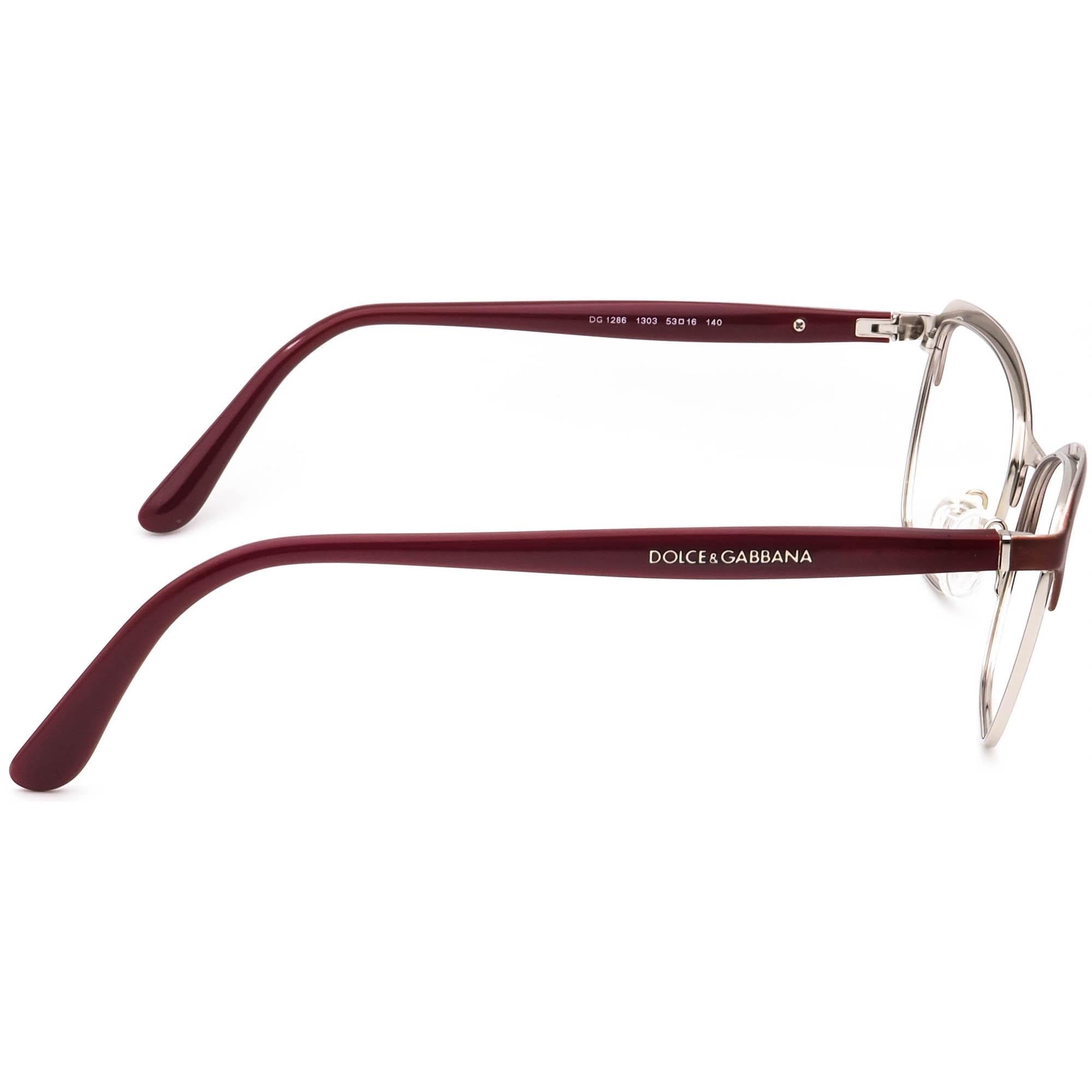 Dolce & Gabbana DG 1286 1303 Burgundy Silver Cat Eye Eyeglasses Frames 53-16-140 Dolce & Gabbana Men main image 2