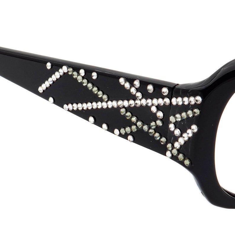Jimmy Crystal Sunglasses Frame Only GL825 C01 Swarovski Elements Black Oval 56mm image 4